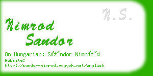 nimrod sandor business card